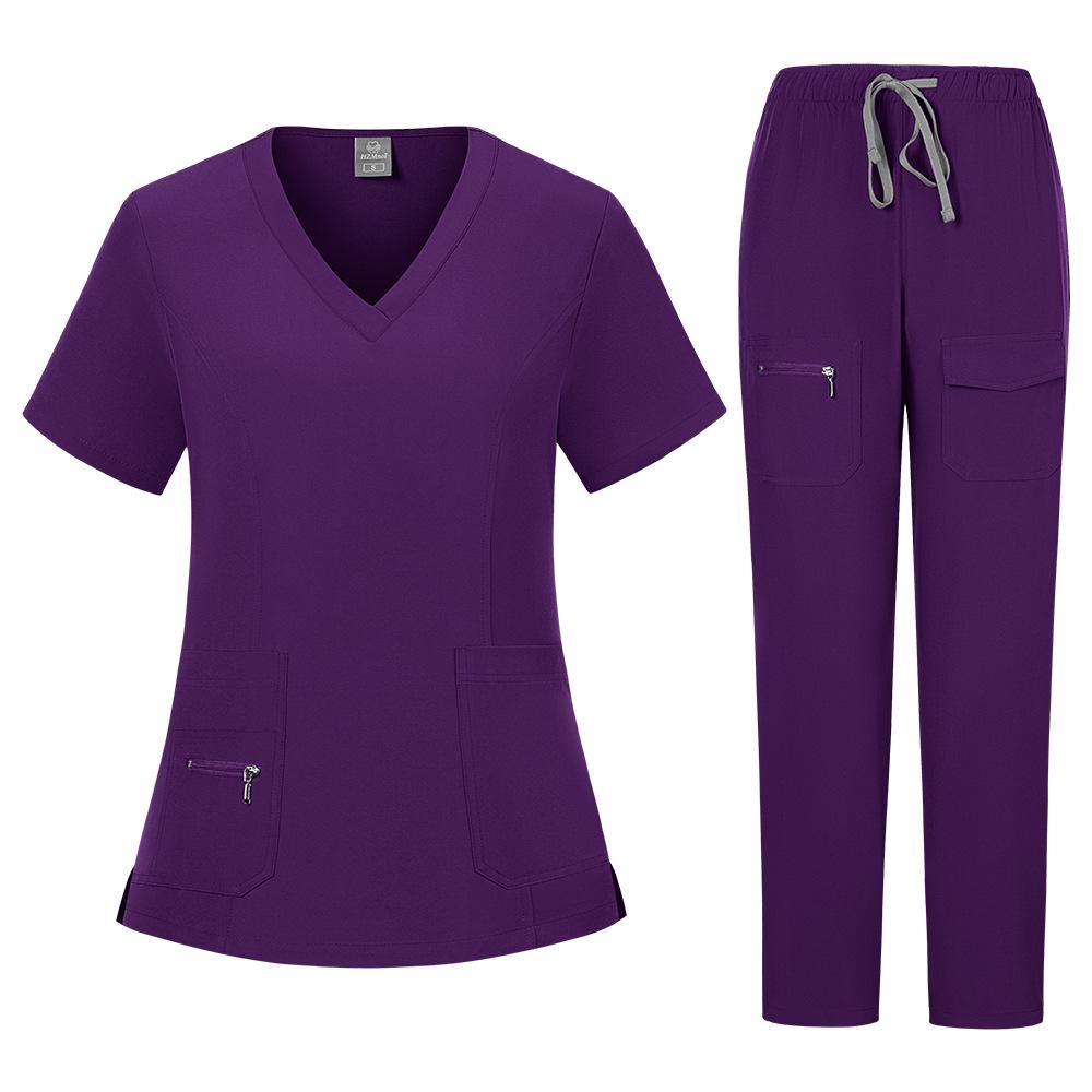 V-neck Nurse Uniform Spa Beauty Scrub Suit Set