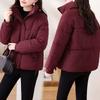 Fashionable Winter Womens Down Cotton Jacket Stand Collar Warm Windproof Loose Fit Coat