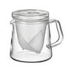 V 450mL Mesh Teapot, Capacity, Heat-resistant Glass, Strainer, Gift, Present, Clear, TPV-45-T