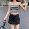 Sweet & Spicy High-Waisted A-Line Denim Skirt Women's 2025 - Spring/Summer Hip-Covering Slim Shorts Style