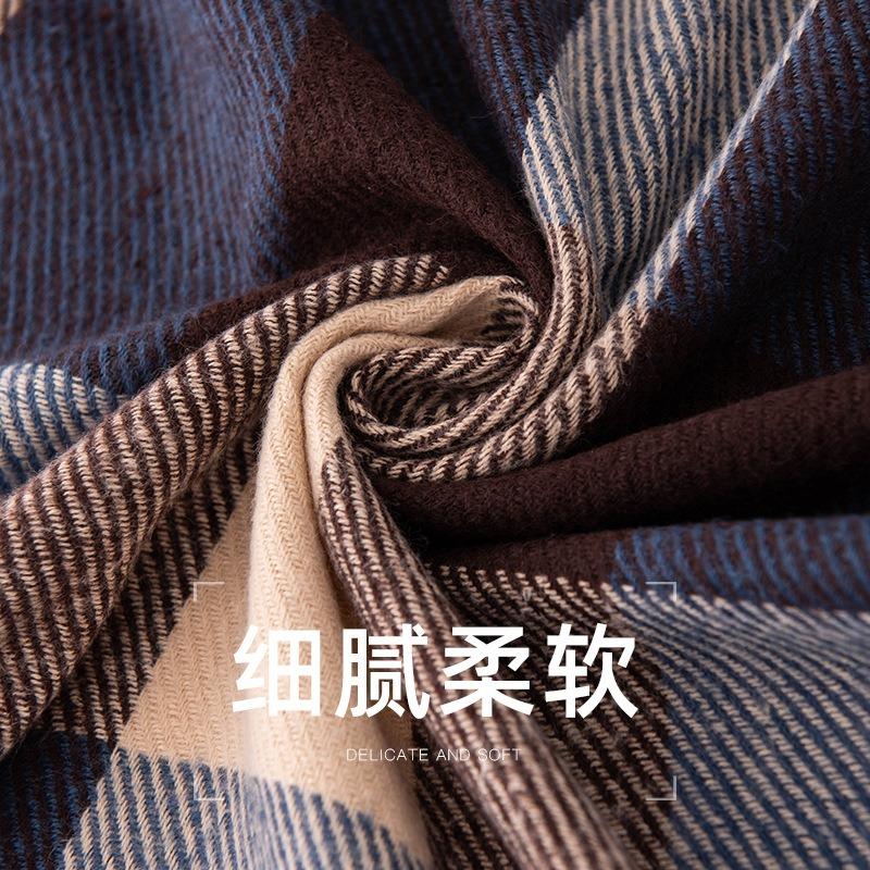 Retro plaid scarf autumn and winter atmosphere imitation cashmere plaid long scarf girls advanced feeling warm