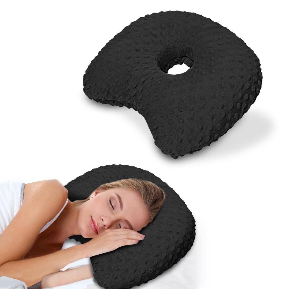 Ergonomic Curved Side Sleeping Pillow Breathable Earring Pillow  for Ear Pain Relief