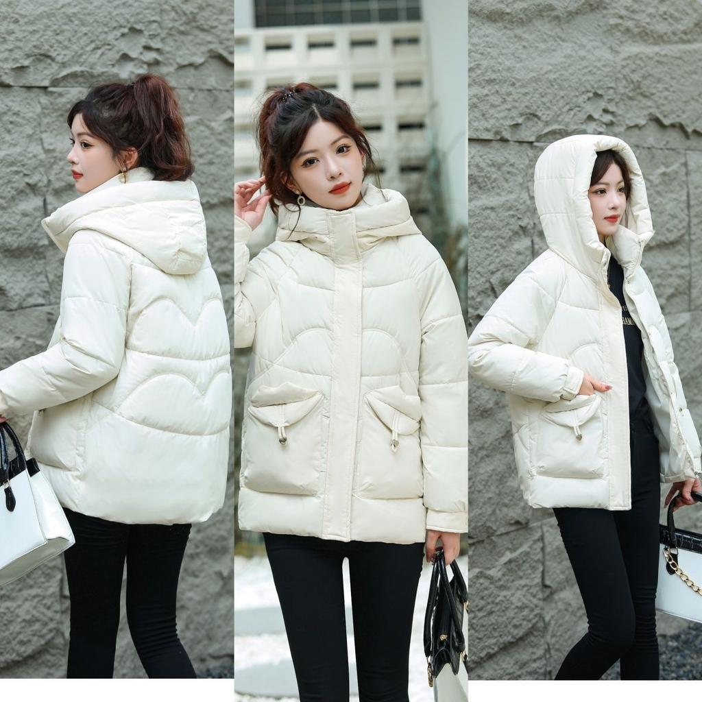 Modische kurze Baumwollwattierte Jacke, Lockere und Warme Baumwollwattierte Jacke für Damen Winter