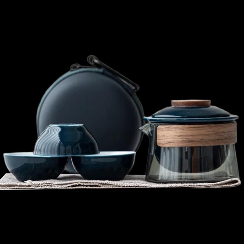 Woding Anti-Scald Glass Travel Tea Set