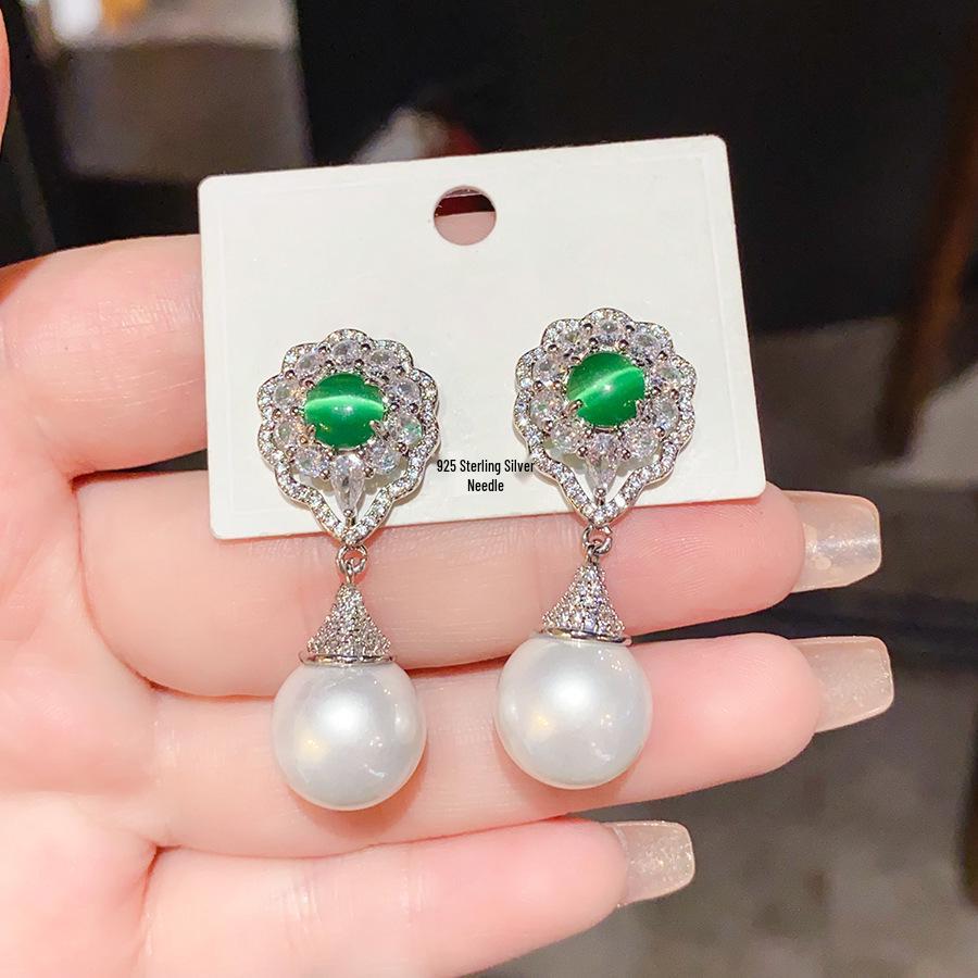 Silver Needle Diamond Tassel Drop Earrings: Elegant, Fashionable, Statement Design