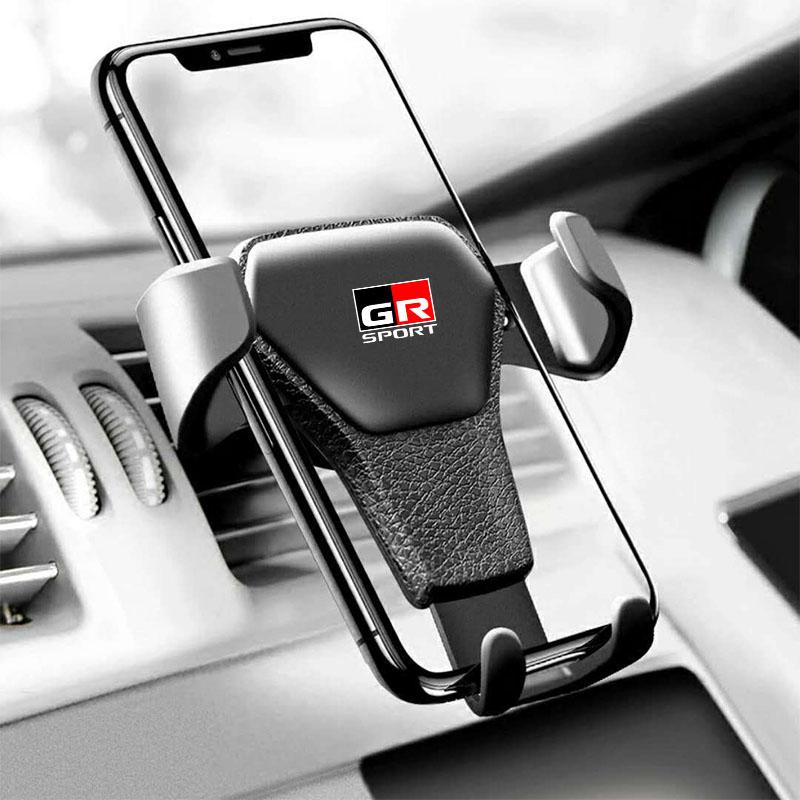 GR Gazoo Racing Car Phone Holder Air Vent Clip Mount Mobile GPS Cell Phone Stand For Toyota Rav4 GR TRD Avalon Land Cruiser Camry