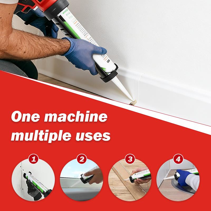 AKX0V Cordless Caulk Gun with High Brightness LED Light 250kg Force Electric Sealant Gun for Construction & DIY