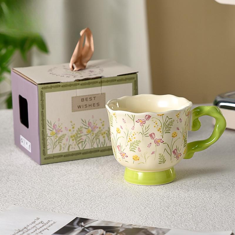 Special Beautiful Coffee Cup for Women's Personal Special British Retro Mug Ceramic High End Exquisite Afternoon Tea Cup