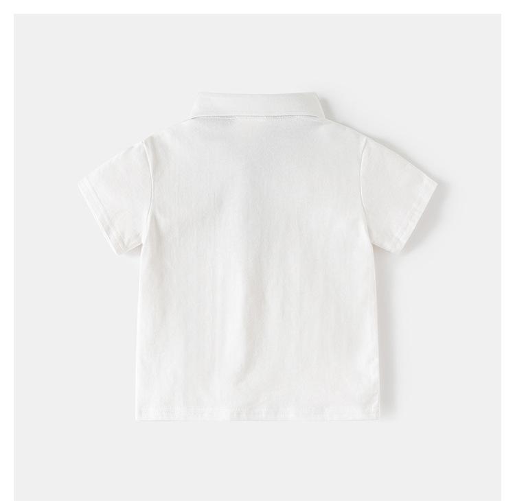 2026 Summer Boys' Polo Shirt - Plain Color Short-Sleeve Children's Top