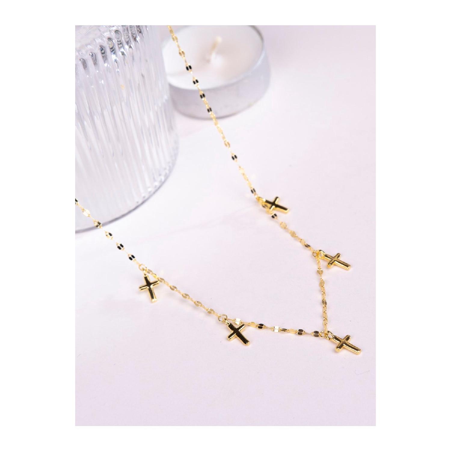 

925 Sterling Silver Crusader Necklace золотий