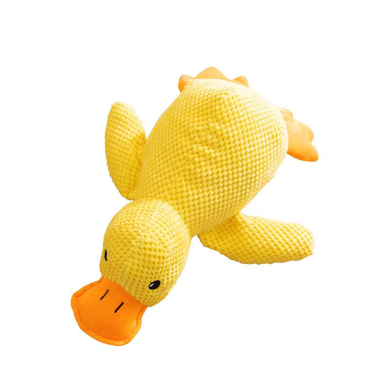 Plüsch Gelbe Ente Kauspielzeug für Hunde & Katzen - Interaktiver Sound & Zahnpflege-Spaß