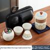 Portable Ceramic Travel Tea Set with Carry Bag
