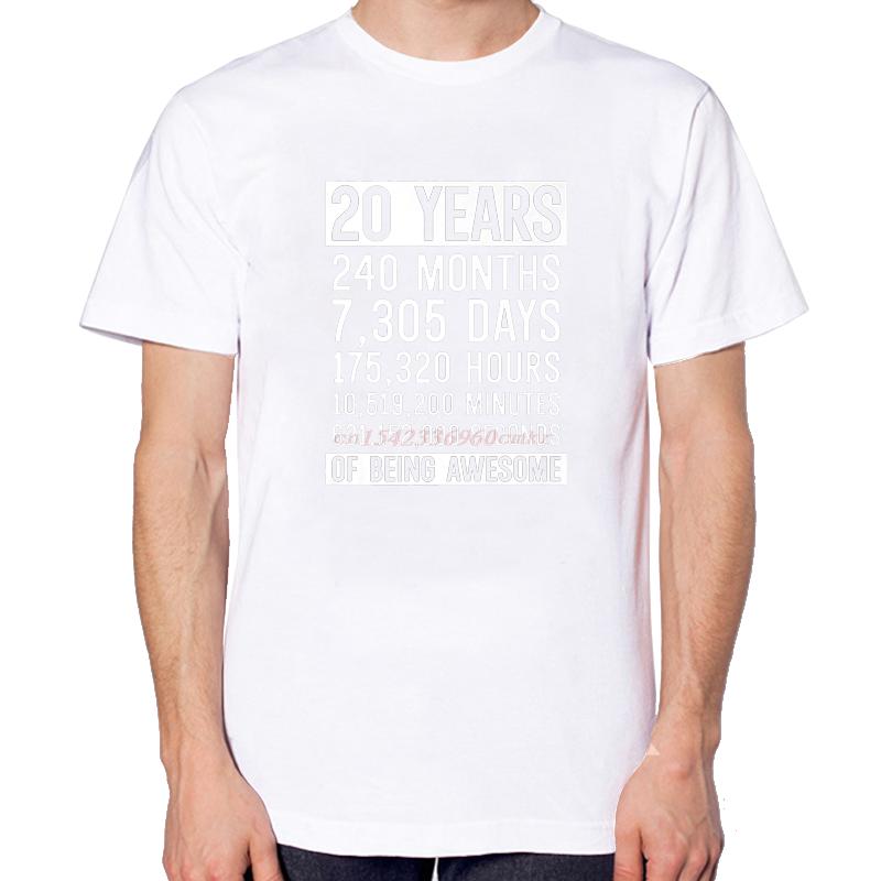 Unisex 20th Birthday Graphic Tshirt Fashion Summer Cotton Print Top For Unisex And Unisex