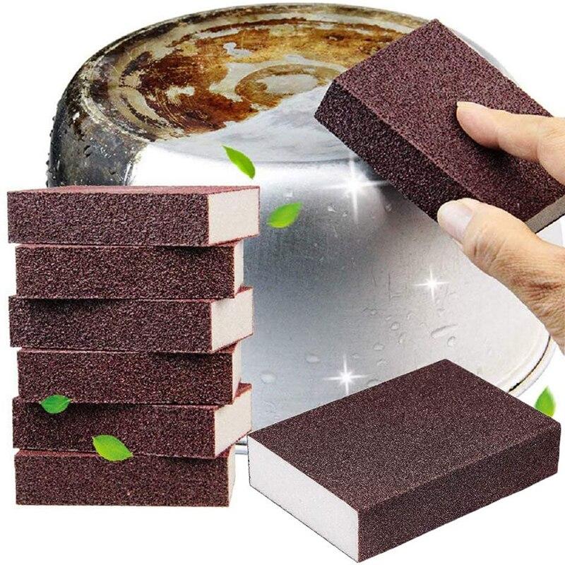 Magiczna gąbka do ścierania szczotka do usuwania rdzy narzędzia do czyszczenia gospodarstwa domowego gąbka karborundowa Emery odkamienianie Clean Rub Pot Emery Cleaner