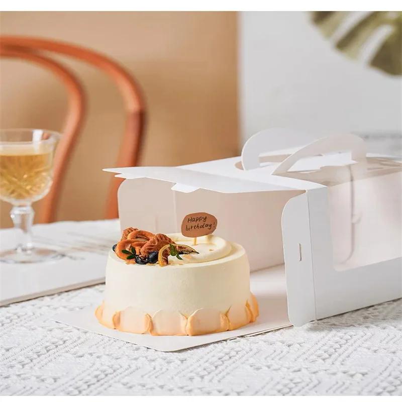 5/10Pcs Cake Packaging Box with Window Portable Paper Gift Box Wedding Birthday Party Muffin Cake Dessert Container Baby Shower
