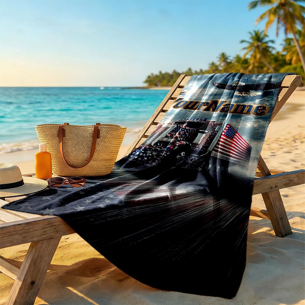 Kw Heavy Trucks Personalized Name Beach Towel Super Soft Microfiber Quickdry Fabric Perfect for Traveling Yoga Camping and Swimming