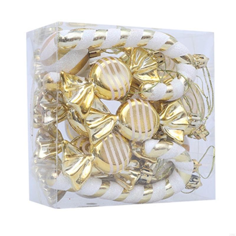 Holiday Plastic Ornament Christmas Tree Decoration Assorted Pattern Pendants J0MC