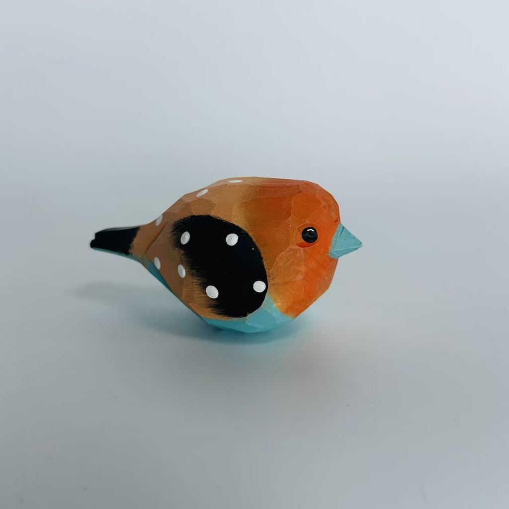 Wooden Bird Decor Handcrafted Carving For Home Office Gift And Kids Play