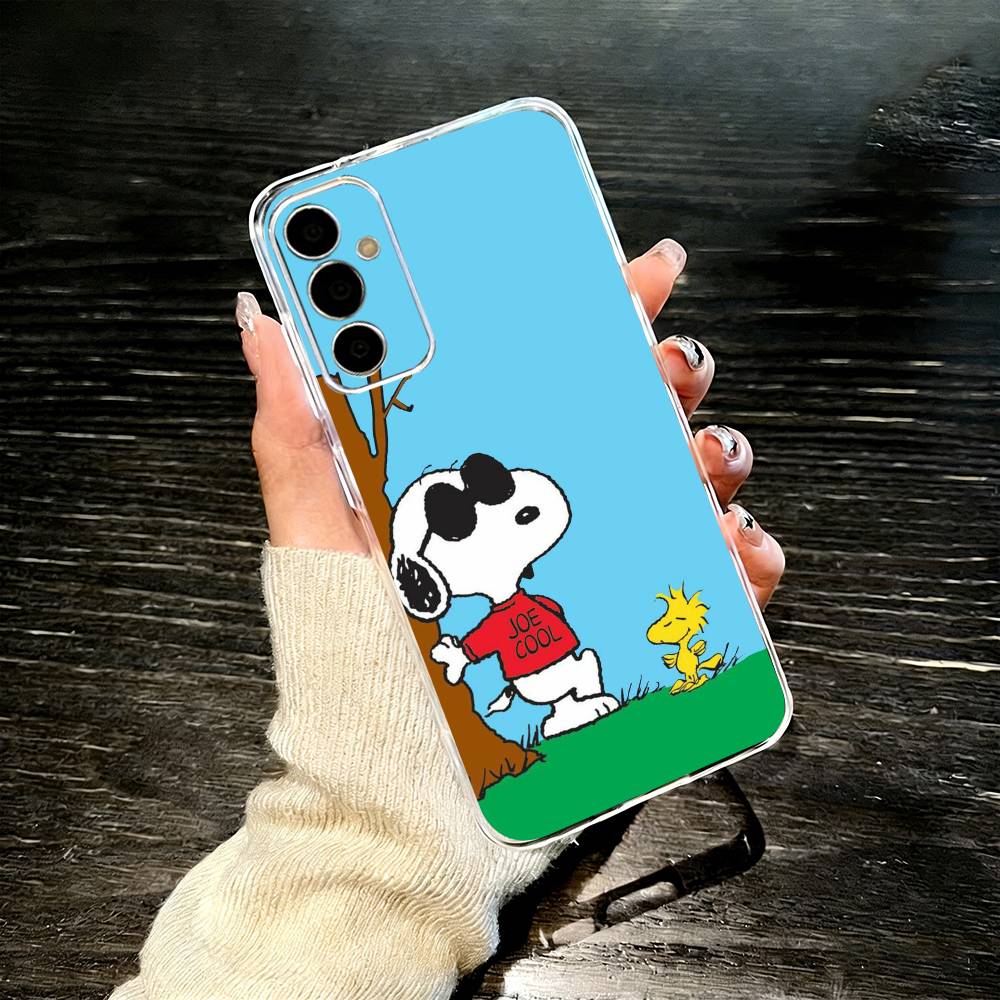 O-l Snoopy Phone Case For SamsungA10,12,20,21S,30,31,40,50,51,52,70,71 Transparent Cover Samsung a514g