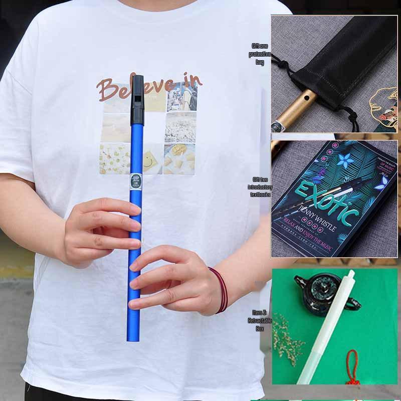 Irish Whistle C & D Key, Aluminum Alloy, Beginner & Adult Use, Includes Textbook