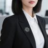 Stylish Snowflake Crystal Brooch Lightweight Alloy Lapel Pin Secure Fastening Design For Office Outfit Decoration