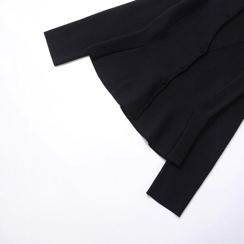 2025 Winter Women's Simple Knit Cardigan & Short Skirt Hem - European & American Style Fashion