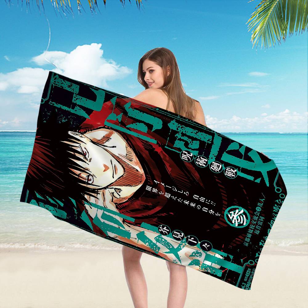 Anime Fushiguro Megumi Jujutsu Kaisen Beach Towel Colorful Bath Towels for Girl Microfiber Beach Yoga Spa Gym Pool