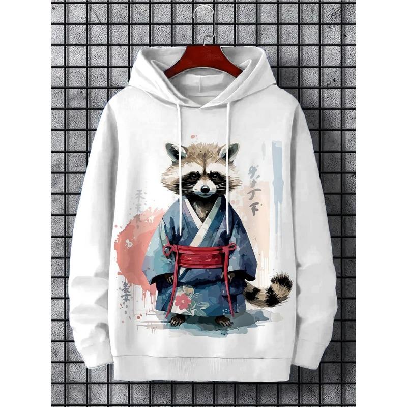 Toamna și iarna Animal Art Men's Hanorac Stil japonez Harajuku Fashion Casual Sport Hanorac Model Toamna și iarna
