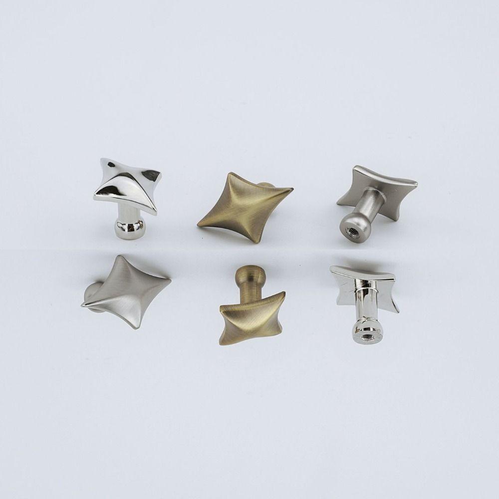 Zinc Zinc Zinc Alloy Cabinet Knobs Four Point Star Furniture Handles  Storage Drawers