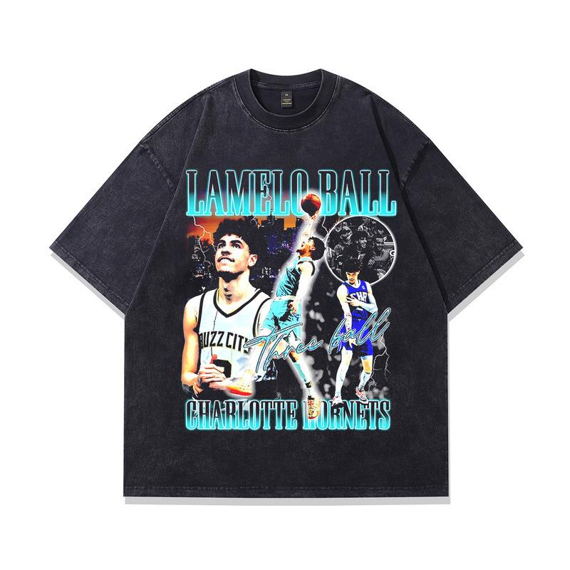 Herren T-Shirt Kurzarm Amerikanischer Retro Stern Direktdruck Oversize Große Version Baumwoll T-Shirt