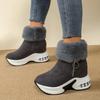 Thicking Plush Women's Snow Boots Wedges Platform Warm Boots Winter Ankle Booties Side Zipper Chunky Short Boots