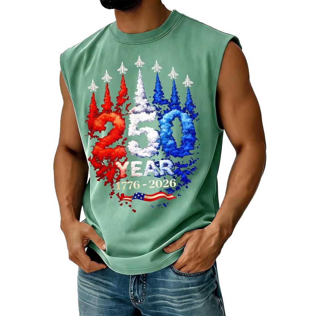 Men's Casual Independence Day Printed Tank Top