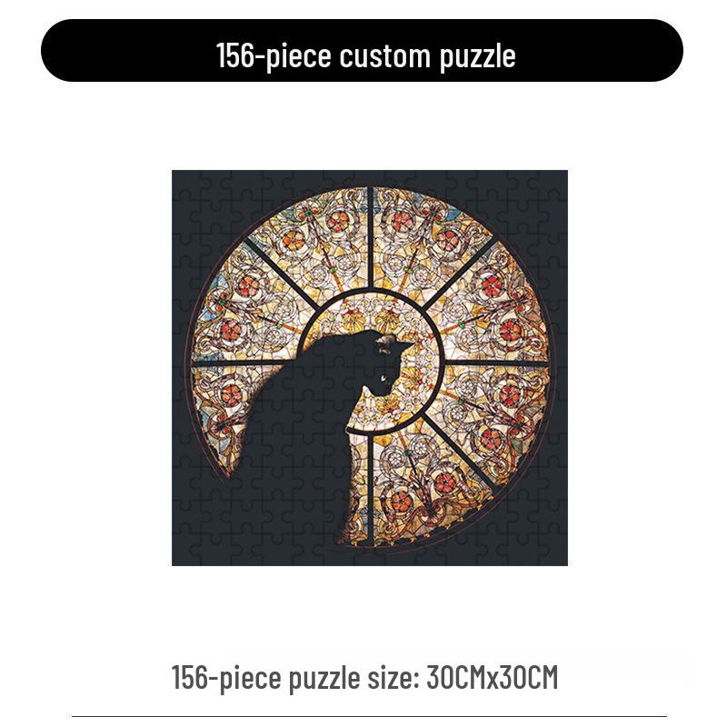 Church Cat 9x156-Piece Square Wooden Jigsaw Puzzle - Stress Relief Toy & Birthday Gift