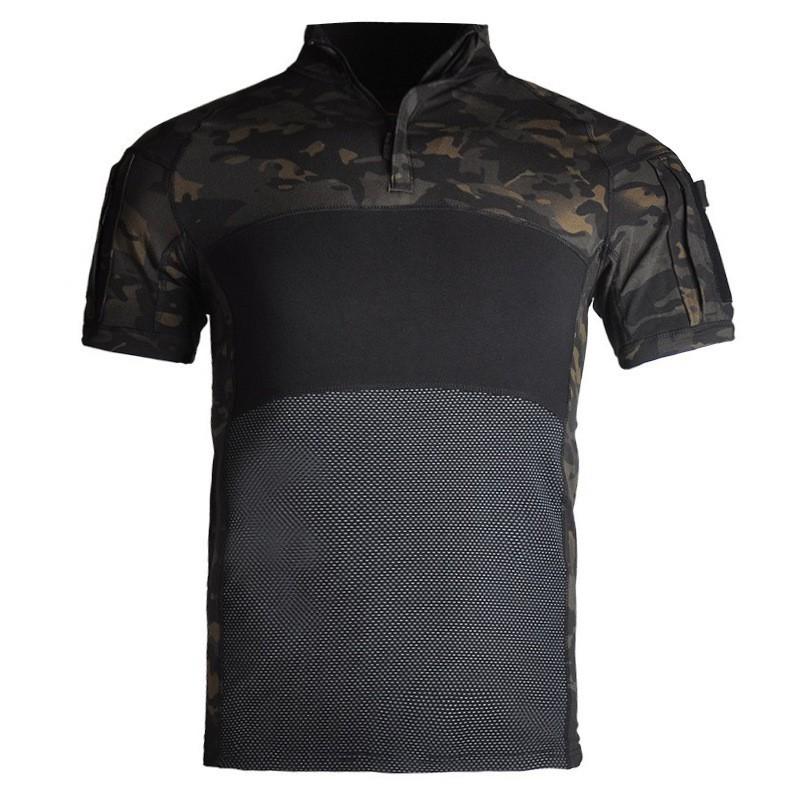 Hanye Camouflage Training Suit Breathable Wear-resistant Frog Short-sleeved Top