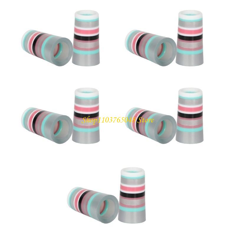 10Pcs Golfing Tapered Ferrules Fit 0.35Inch 0.37Inch Tapered and Parallel Shafts Colorful Striped Golfing Iron Ferrules