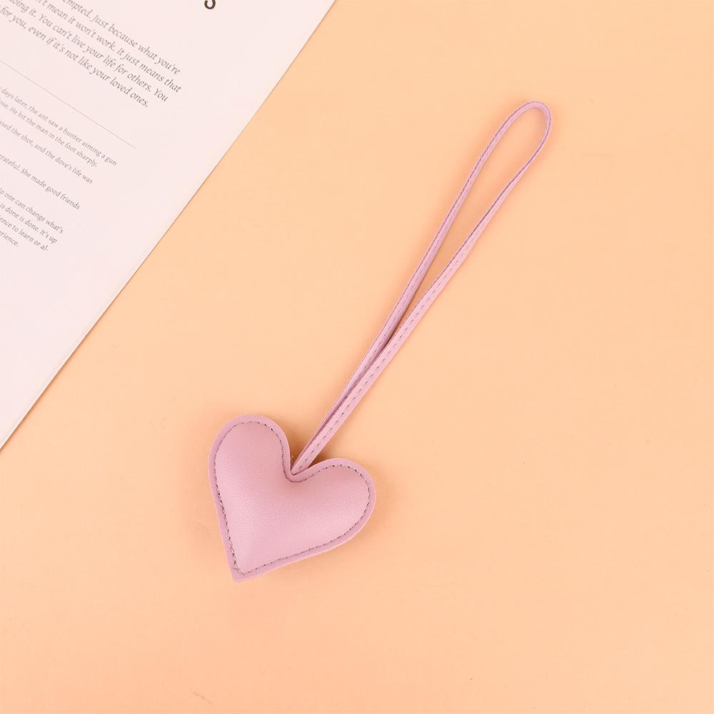 Trendy Heart-Shaped PU Leather Bag Charm - Retro European & American Style
