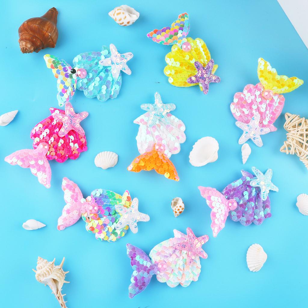8pcs Shells Pearl Starfish Hair Clips Mermaid Princess  Alligator Hair Clips Ofr Girls Birthday Party Christmas Gift