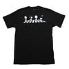 Peanuts New Adult T-Shirt Black White Snoopy and the Gang Crossing Abbey