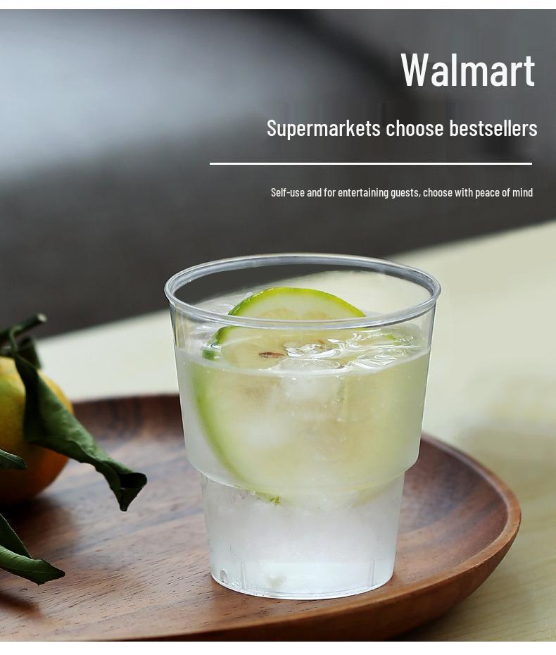 Disposable Transparent Food-Grade Plastic Cups, Thickened for Household & Reception Use