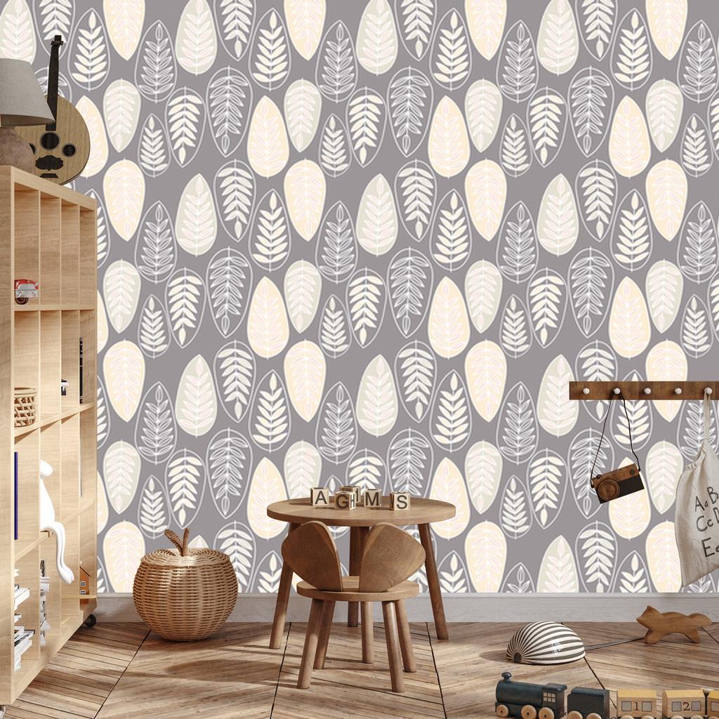 Scandinavian Leaves Wallpaper for Living Room and Bedroom 50x1000