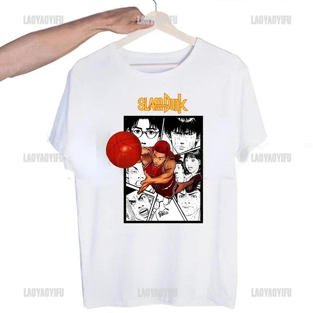 Classic Japanese Anime Harajuku SLAM DUNK Tshirt for Men Short Sleeve Man Tops T Shirt for Male White Casual T Shirt Women Tees