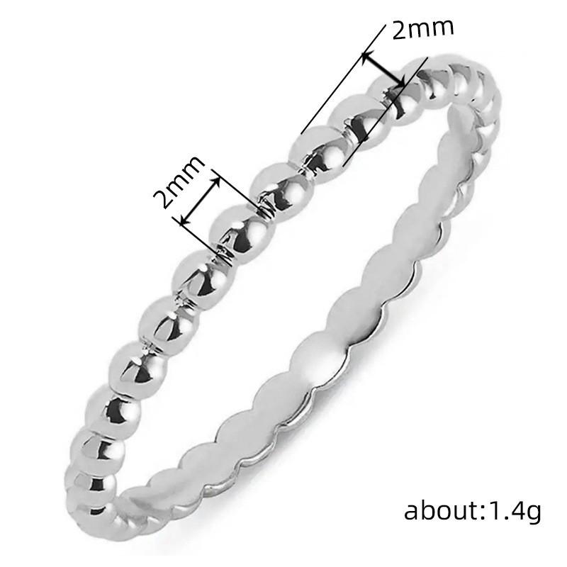 New Simple Round Bead Ring for Women Stacked and Transported Beads Niche