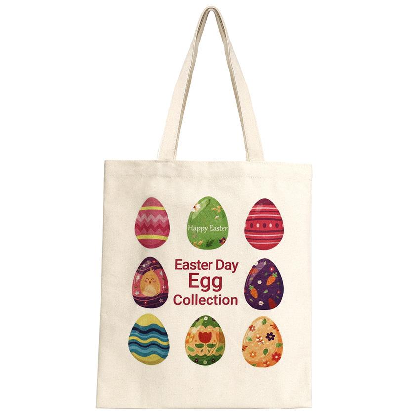 

Пасхальная сумка через плечо с принтом, женская холщовая сумка большой вместимости с пасхальными элементами, нишевая 34.5*1*39.5cm