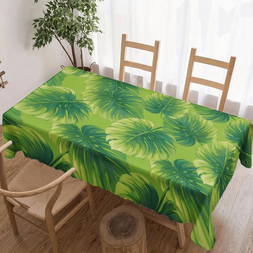Tropical Leaves Rectangle Table Cloth for Table Decor Holiday Party Waterproof Reusable Tablecloth for Table Kitchen Dining