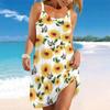Women's Beach Dress Mini Dress  Coconut Feather  Print Casual Modern Dress Sleeveless Loose Fit Outdoor Daily Summer
