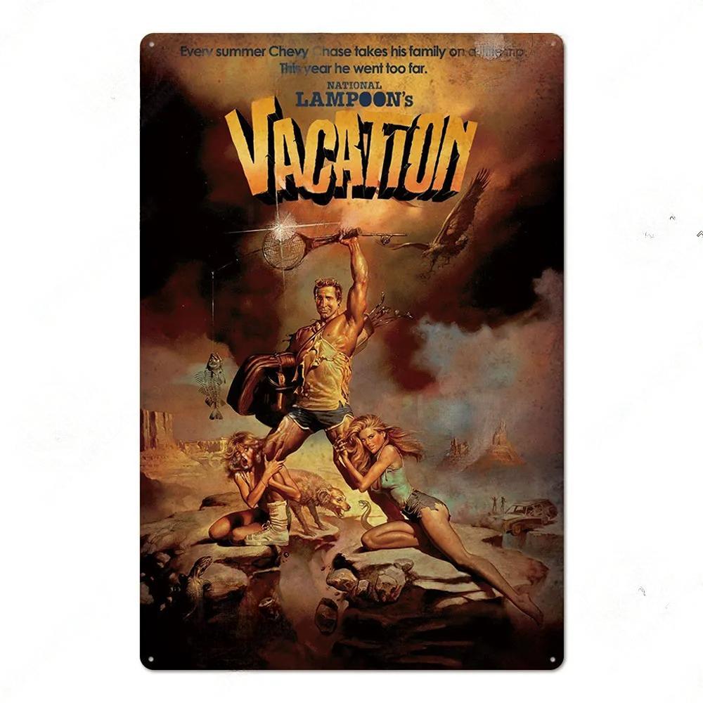 FJ Classic Movie Posters Decor Vintage Metal Signs Tin Sign Plaque Iron Movie Posters for Cinema Bar Pub