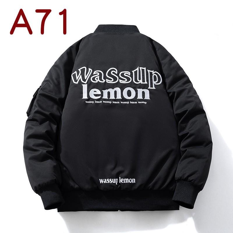Mens Thickened Hooded Bomber Jacket With Letter Embroidery Streetwear Casual Winter Outerwear