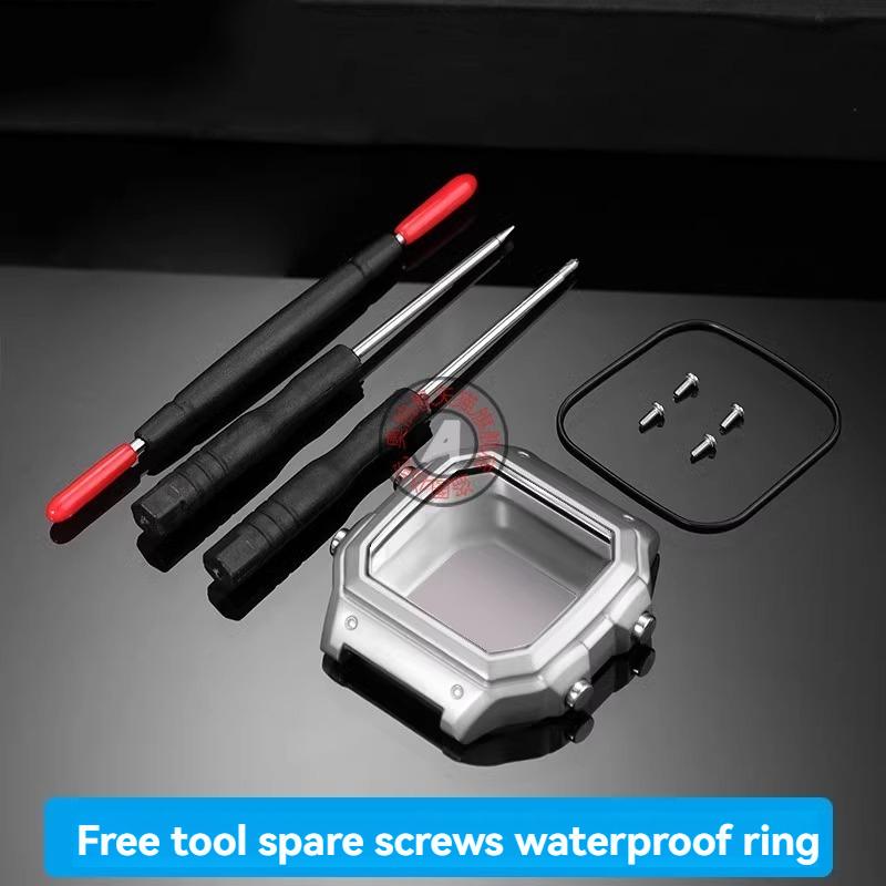 For Casio AE1200 AE-1200 Mod Kit Metal Watch Case Bracelet Sealing Ring 304 Stainless Steel Watchband Case Woven Nylon Strap