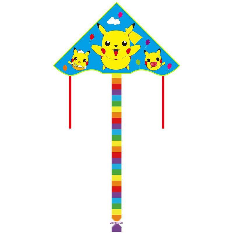 1m Cartoon Curved Edge Triangle Kite for Kids - Outdoor Flying Model