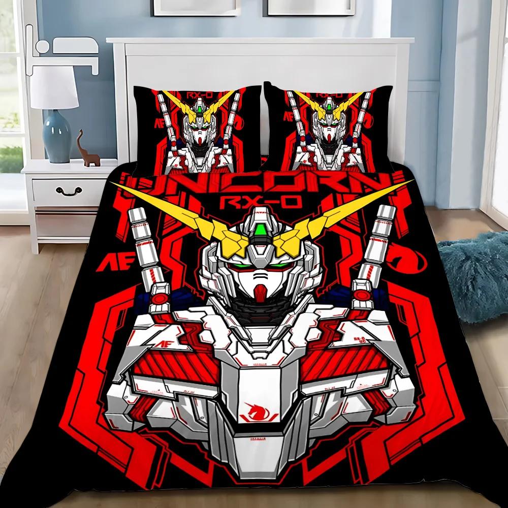 Soft Duvet Cover Pilowcase Mecha GundamS Beding Set Anime Adult People Boy Girl Bedrom Decoration Children Gift Single Double Large Sized Dimensions